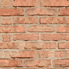 Seamless pattern of old dark brown and red brick wall background.