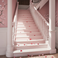 Flowers on the stairs.