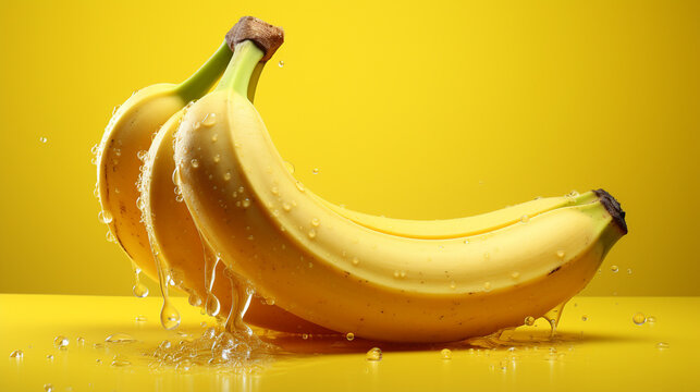 Bananan fresh yellow realistic photo studio , Generate AI