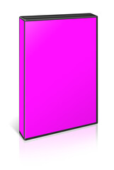 DVD box blank template magenta for presentation layouts and design. 3D rendering.