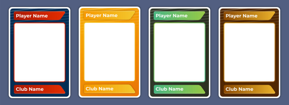 game card border template with gradient variant colors, four set template card