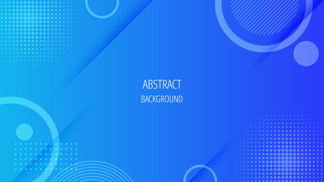 Blue gradient background with memphis element, geometric futuristic backdrop for banner, poster, web design.