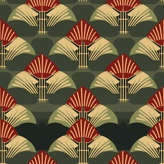 classic illustration inspired Japanese traditional pattern