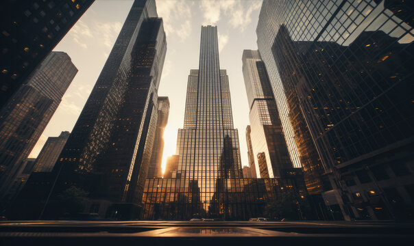 Skyscrapers, futuristic dark city