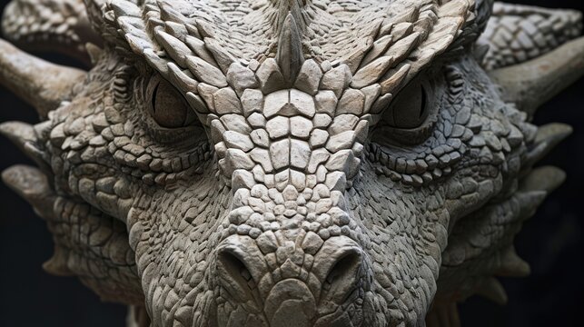 Close-up view of a dragon.