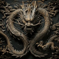 Fototapeta na wymiar Chinese zodiac dragon as the mythical animal in Eastern Asia culture. 3D rendering.