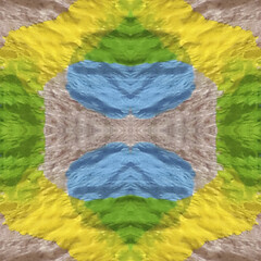 Ethnic pattern. Boho seamless print. Watercolour brown paper. Native ornament, repeatable ethnic pattern. Traditional folk motif. Organic texture. Woven carpet, hippie style. Rustic tribal art