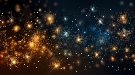 Fototapeta premium Beautiful fireworks background at night for holiday decoration