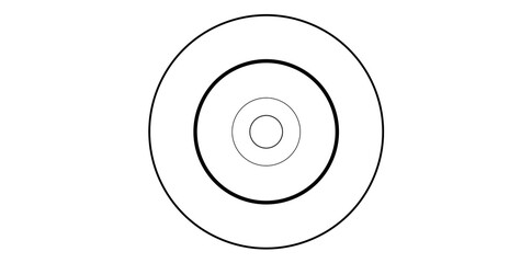 Multilayer Round Geometric Shape Linear Icon, Hand Drawn Circle Design Element Vector Illustration.	