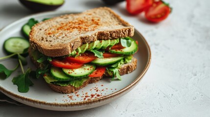Healthy avocado toast. Diet food. Food photography. Proper nutrition