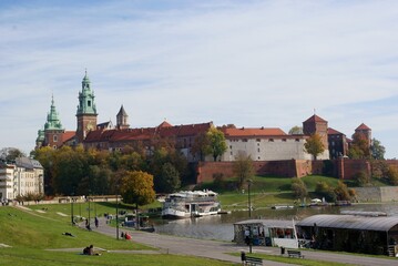 panoramic view at Wawel Castle in Krakow