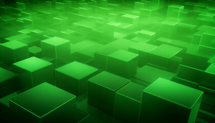 Fototapeta premium 3D Green Background Geometric Abstraction