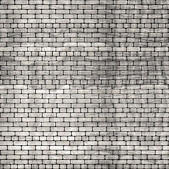 Art brick drawing.  White and grey  brick wall seamless background- texture pattern for continuous replication.