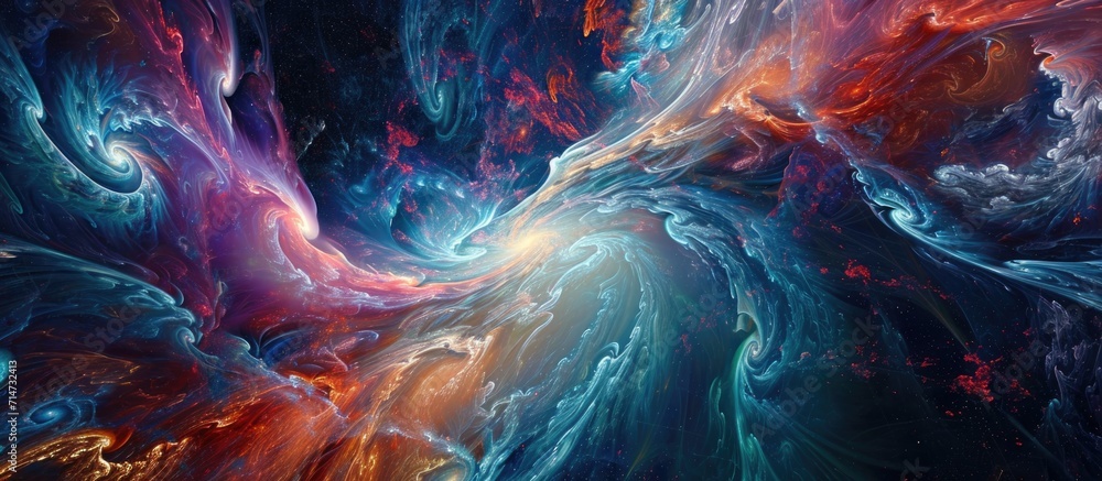 Aufkleber cosmic exploration with time distortion and visual representation.