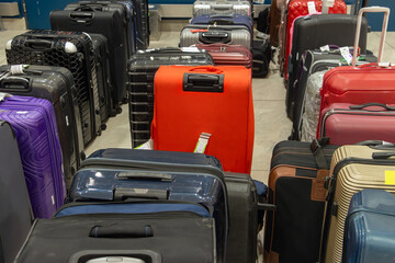 Unclaimed, delayed and lost luggage at the International Airport