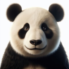 giant panda bear face isolated white background, Ailuropoda melanoleuca, Oso Panda gigante,...