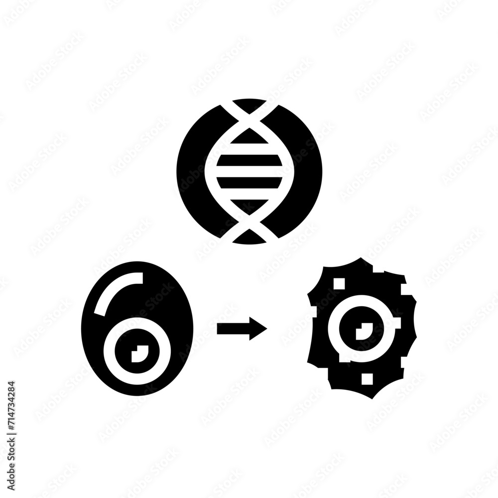 Aufkleber cellular reprogramming cryptogenetics glyph icon vector. cellular reprogramming cryptogenetics sign.