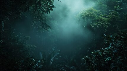 Fototapeta na wymiar Prehistoric forest jungle with giant trees.
