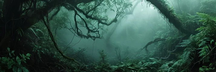 Foto op Plexiglas Prehistoric forest jungle with giant trees. © Joyce