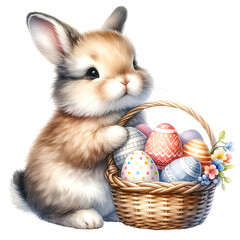 Watercolor Easter Clipart , Easter Clipart, Easter Bunny, Easter Egg, Easter PNG, Easter Rabbit Clipart, Rabbit Clipart, Easter Eggs Clipart เ