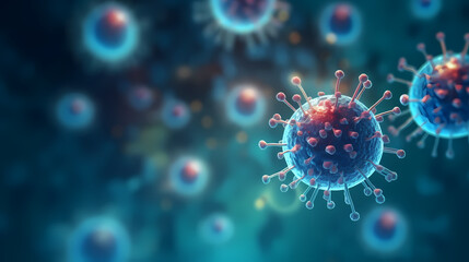 Obraz premium Virus cells abstract science concept, medical research background