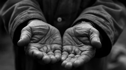 Fotobehang hands of old person © AA