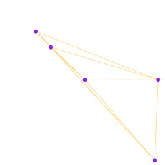 An abstract cut out transparent node network futuristic design element