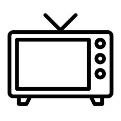 This is the TV icon from the Hotel icon collection with an Outline style