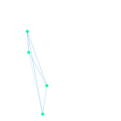 An abstract cut out transparent node network futuristic design element