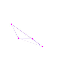 An abstract cut out transparent node network futuristic design element