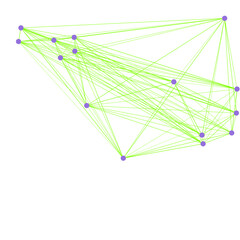 An abstract cut out transparent node network futuristic design element