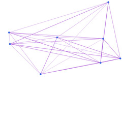 An abstract cut out transparent node network futuristic design element