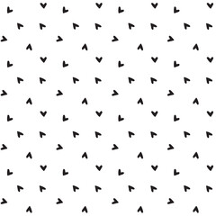 Hand-drawn doodle seamless pattern with hearts. Black and white. Cute Hand-drawn nursery. Doodle hipster simple background about love for Valentines day. 