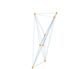 An abstract cut out transparent node network futuristic design element