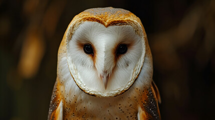 common barn owl ( Tyto albahead ) head isolated on white background. generative ai
