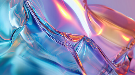 Naklejka premium Holographic iridescent water wave in motion