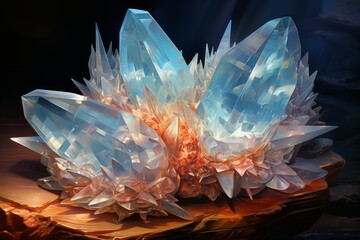 Luminescent moonstone crystals, radiating with otherworldly energy - Generative AI