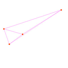 An abstract cut out transparent node network futuristic design element