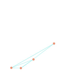 An abstract cut out transparent node network futuristic design element