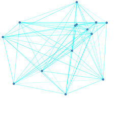 An abstract cut out transparent node network futuristic design element