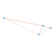An abstract cut out transparent node network futuristic design element