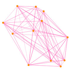 An abstract cut out transparent node network futuristic design element