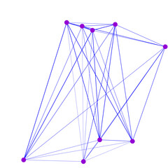 An abstract cut out transparent node network futuristic design element