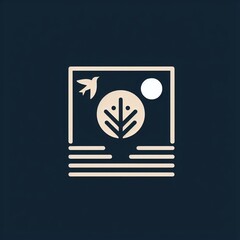 
The logo, depicting nature against a dark blue background, encapsulates a sense of tranquility and depth