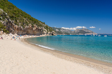 Fototapeta na wymiar The beach of Cala Luna, famous bay in the Orosei gulf in east Sardinia