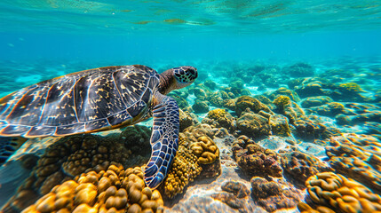 Obraz premium green sea turtle