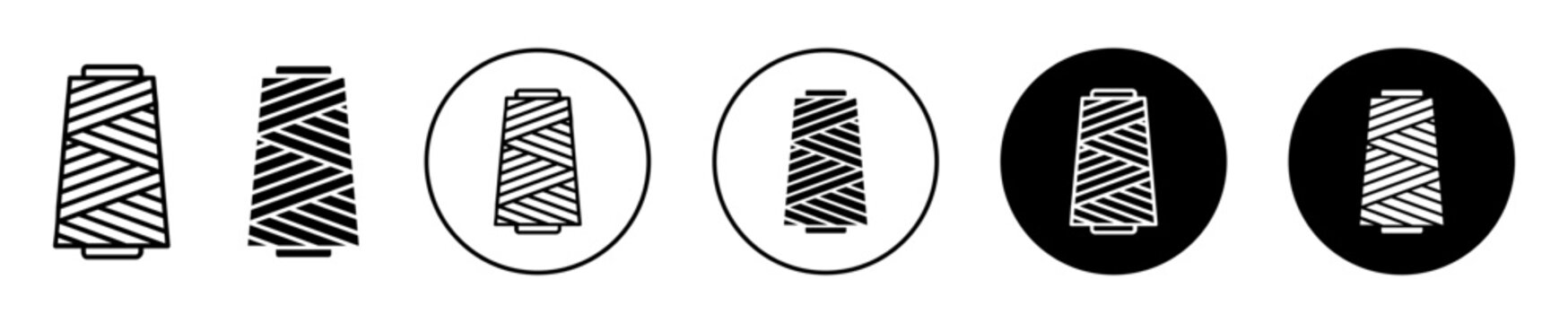 Spool of thread vector icon set collection. Spool of thread Outline flat Icon.