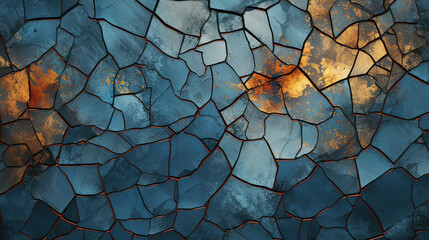Crack background, intricate patterns and textures of abstract cracks, a visually captivating and intriguing composition Ai Generative