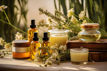 Organic skincare products with natural ingredients, beauty and wellness