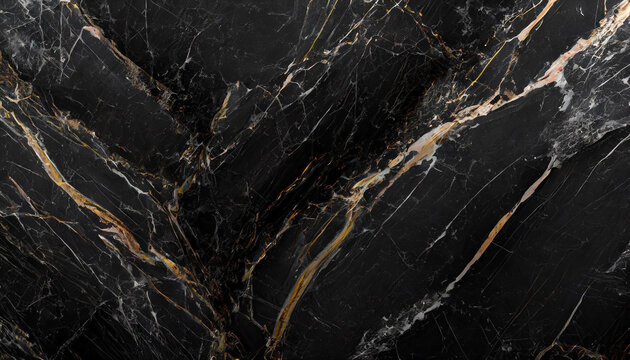 Fototapeta Tapeta, tło z motywem czarnego marmuru. Generative AI